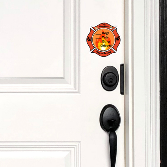 Fire Safety Pet Alert Transparent Outdoor Sticker – Emergency Rescue Decal