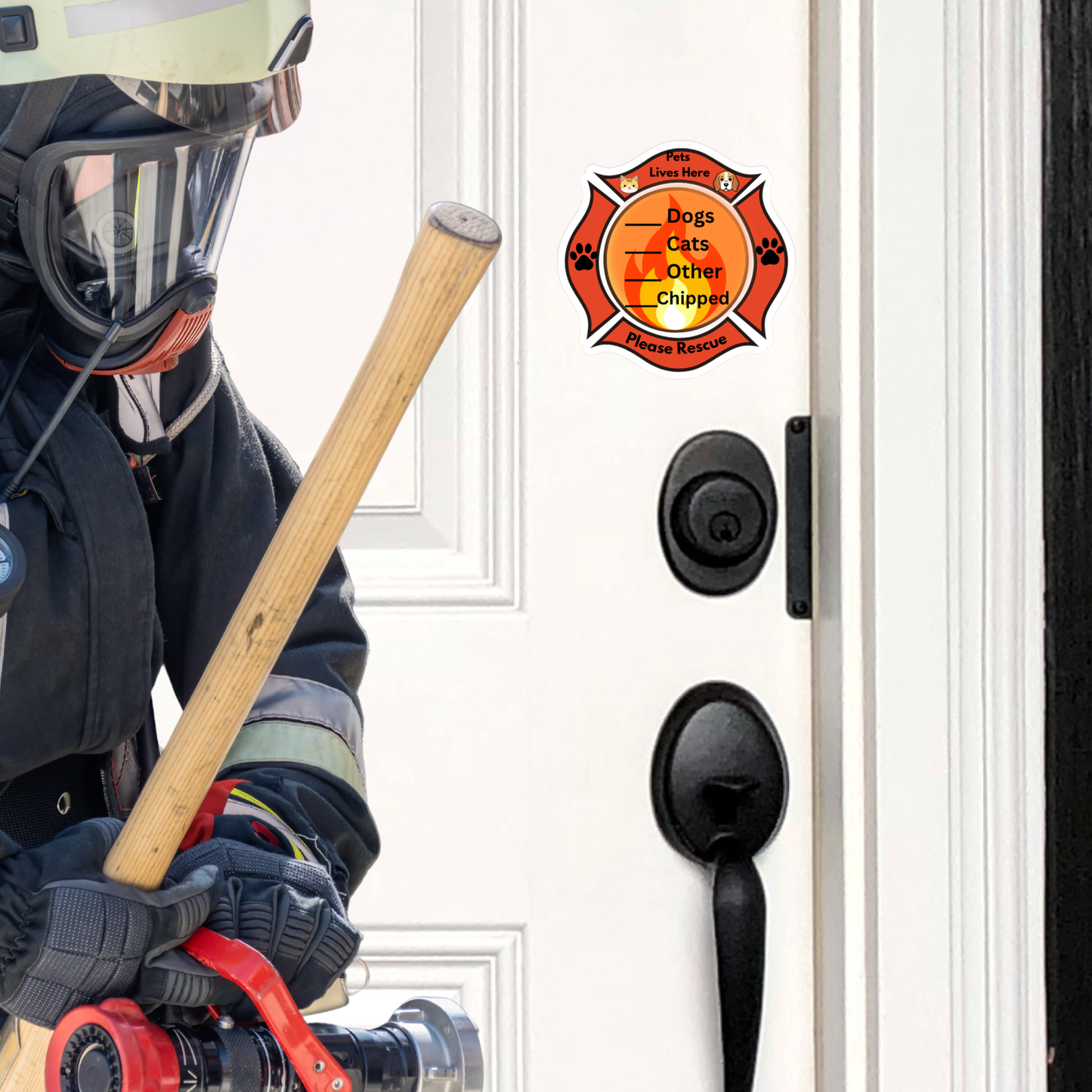 Fire Safety Pet Alert Transparent Outdoor Sticker – Emergency Rescue Decal