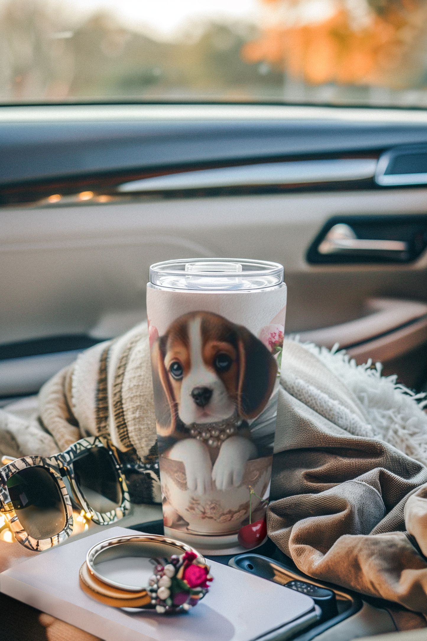 Too Cute Teacup Beagle Puppy Coffee Tumbler 20oz