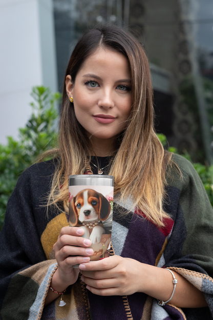 Too Cute Teacup Beagle Puppy Coffee Tumbler 20oz