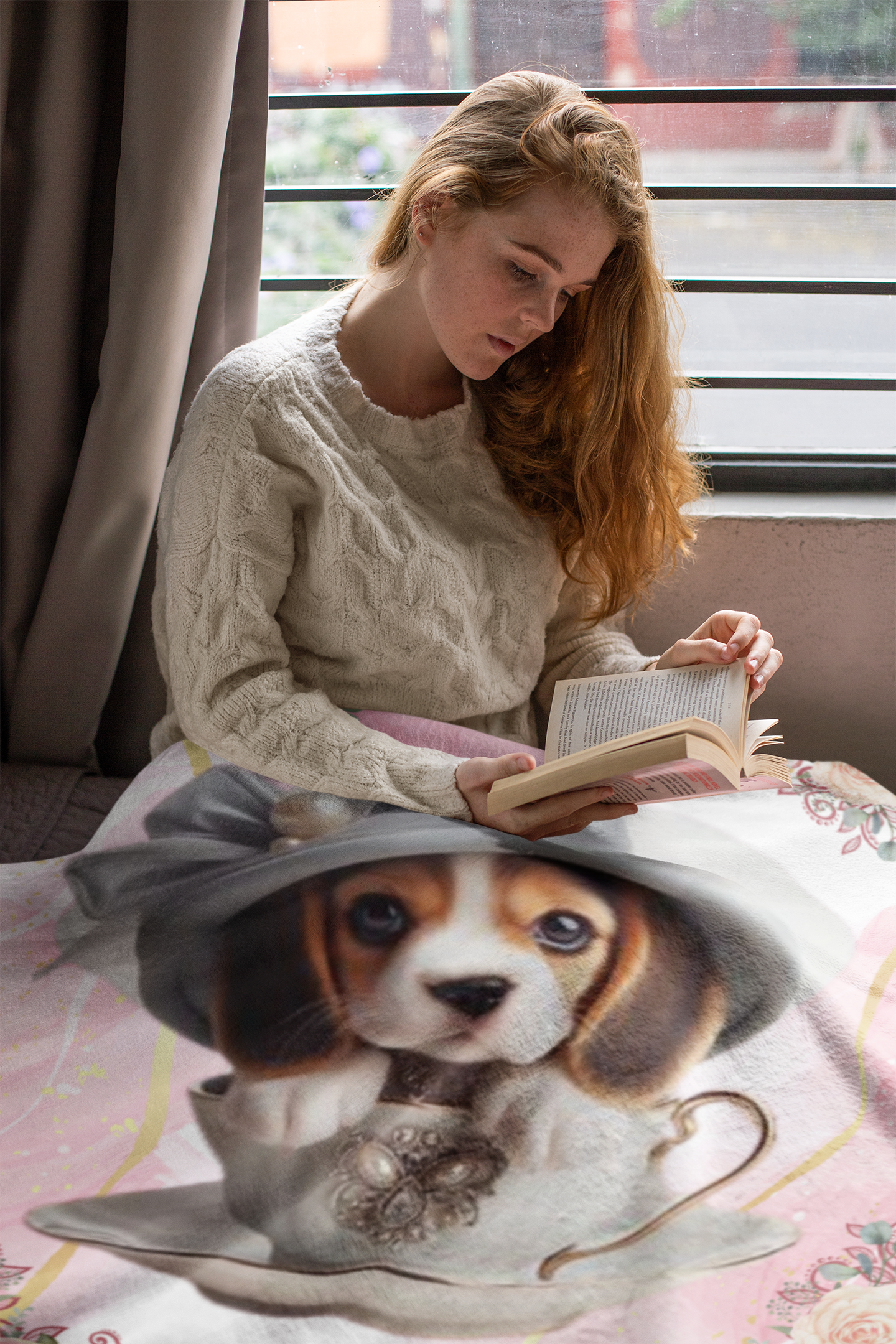 Teacup Beagle Sherpa Fleece Blanket