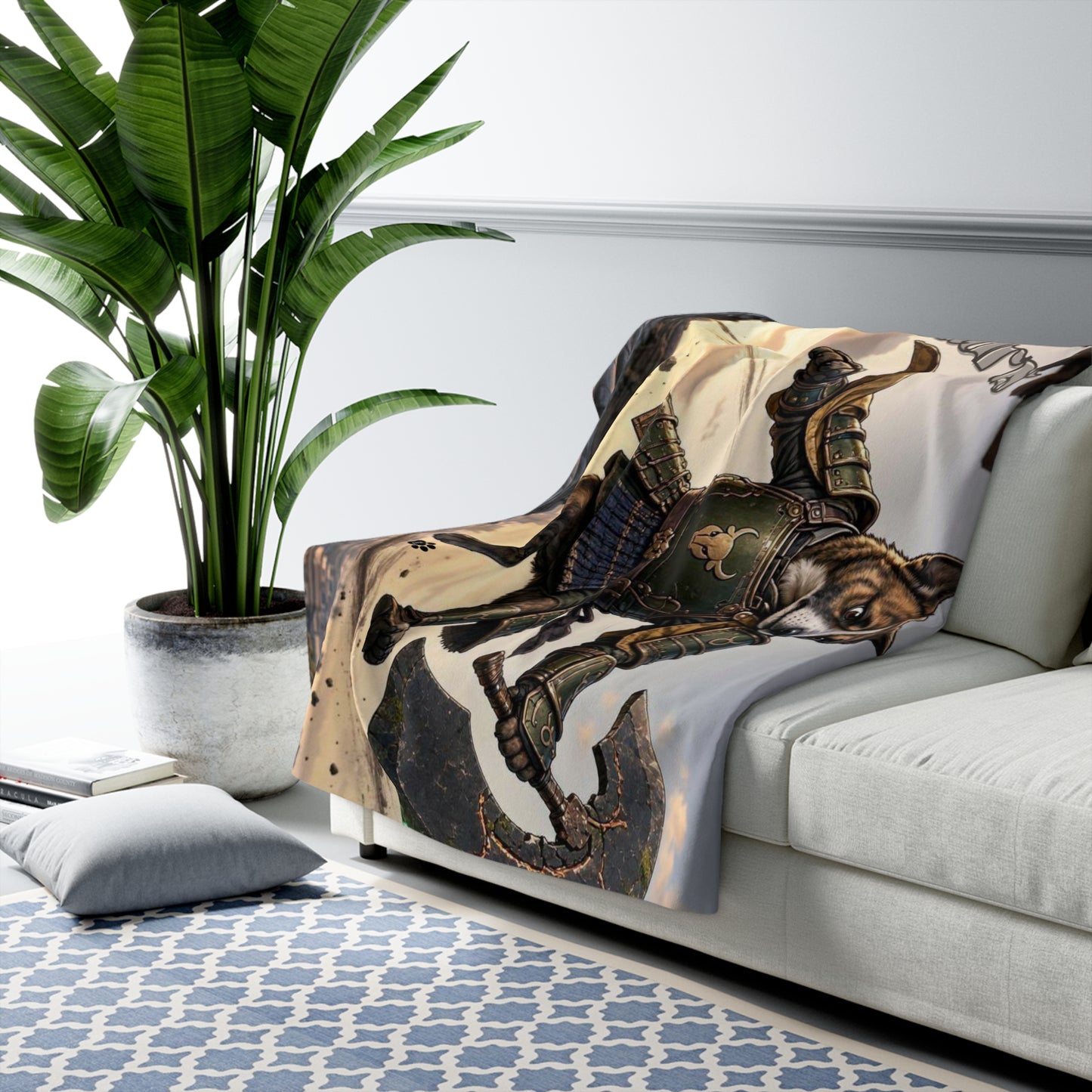 Taurus Boxer Warrior Sherpa Blanket