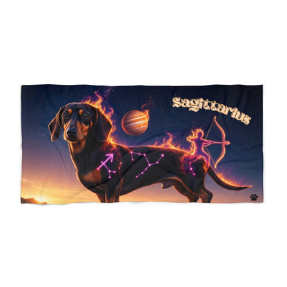 Sagittarius Dachshund Celestial Beach Towel