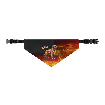 Leo Zodiac Pet Bandana Collar – Fiery Astrology Dog Scarf & Adjustable Collar Attachment