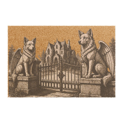 Border Collie Gargoyle Angel Gothic Protector Welcome Mat