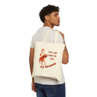 MS Awareness Labrador Lean on me Cotton Canvas Tote Bag