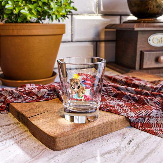 Emotional Support Human for my American Bulldog Shot Glass