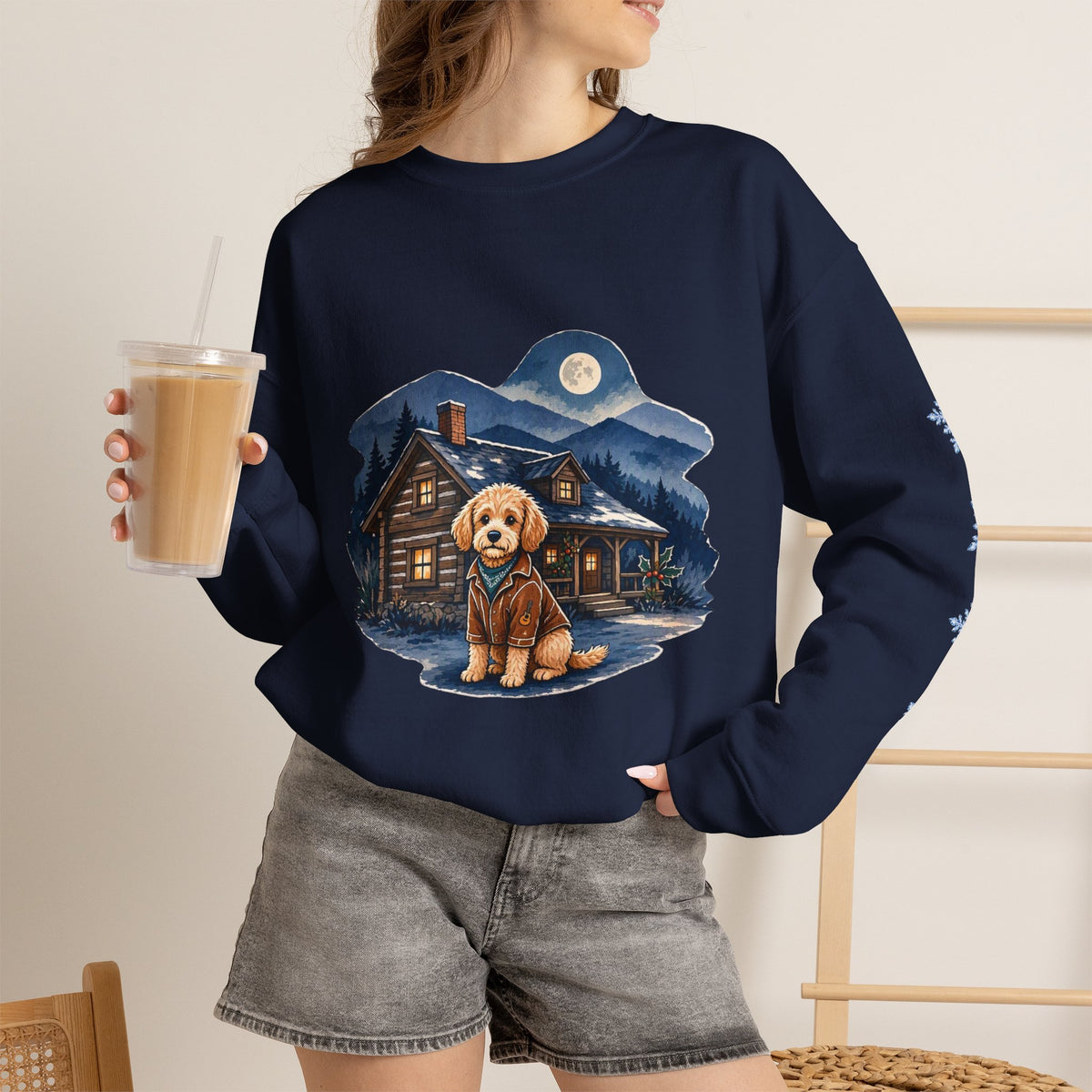 Doodle Dog Smoky Mountain Christmas Sweatshirt