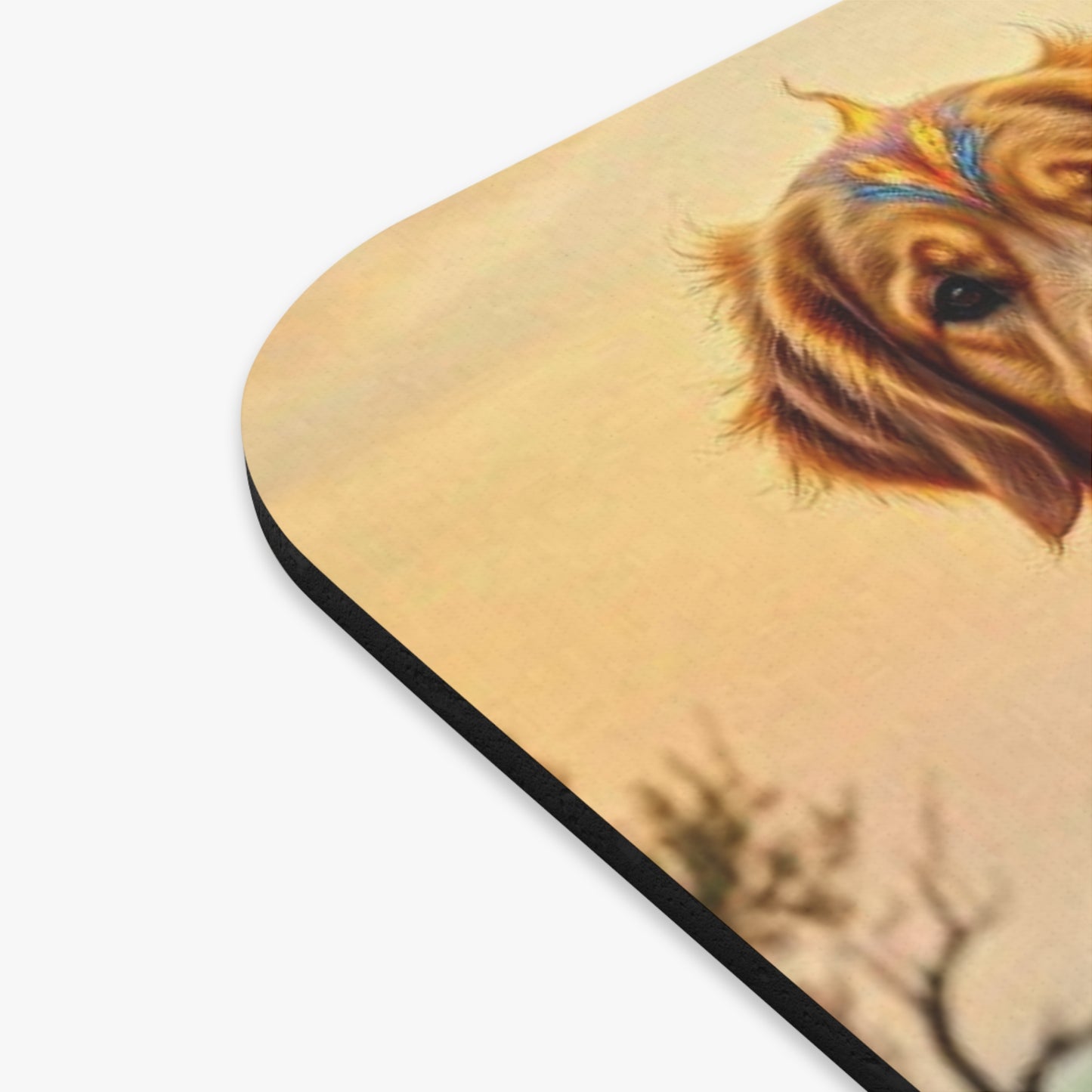 Leo Elements Collection Golden Retriever Rectangular Mouse Pad – Zodiac Desk Accessory