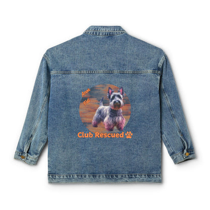 Scottish Terrier Club Rescued Women's Denim Jacket Amor Fati