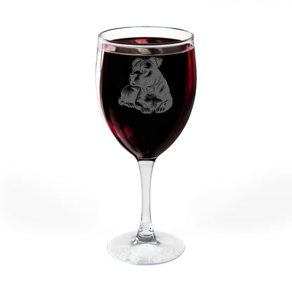 Pitbull  Engraved Wine Glass