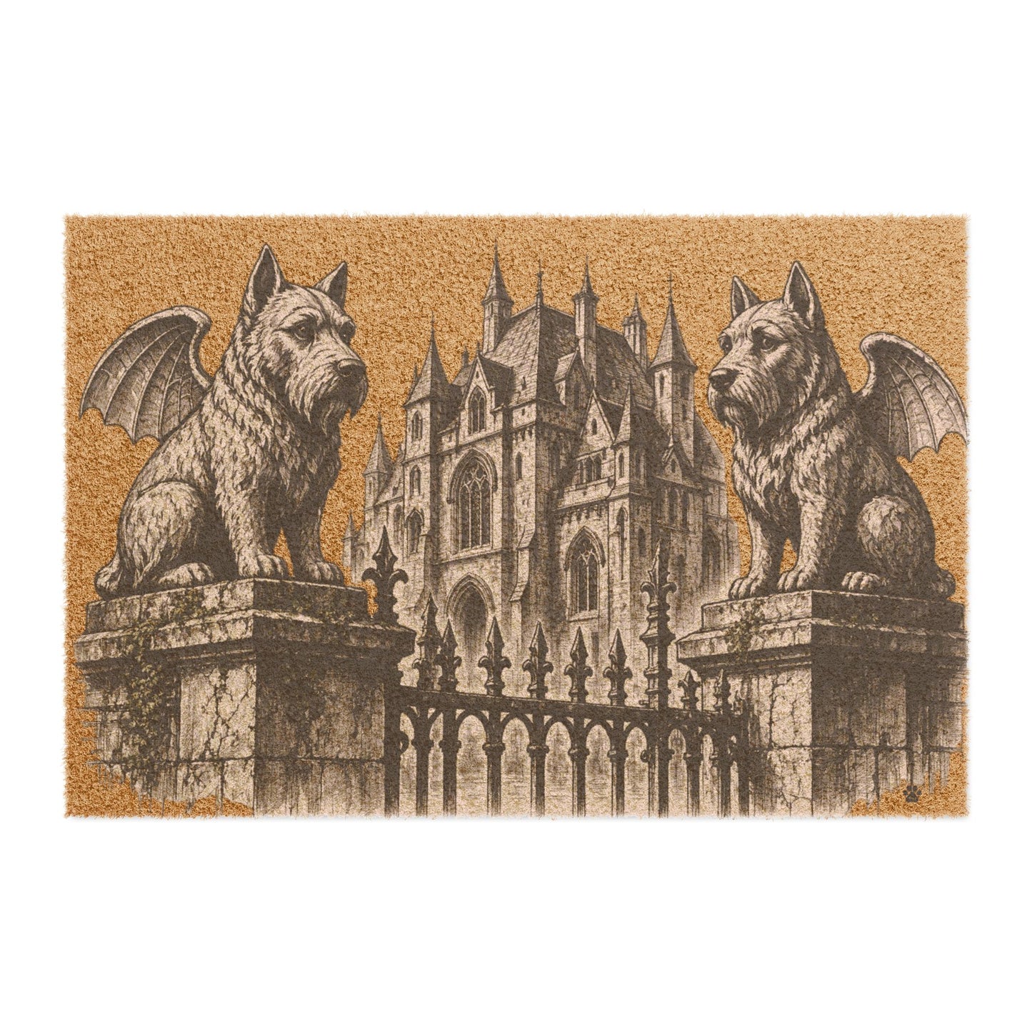 Scottish Terrier Gargoyle Angel Gothic Protector Welcome Mat