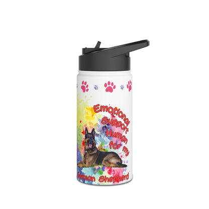 Emotional Support Human for my German Shepherd Sports Water bottle