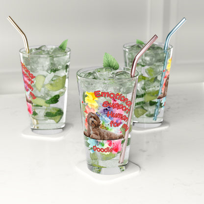 Emotional Support Human for my Doodle Dog Clear Pint Glass