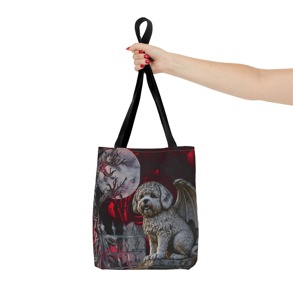 Bichon Frise Angelic Gargoyle Protector Tote Bag
