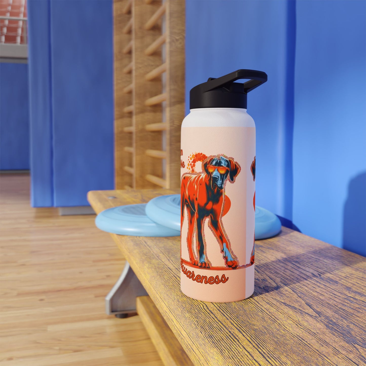 Great Dane "Lean on Me" MS Awareness Stainless Steel Water Bottle