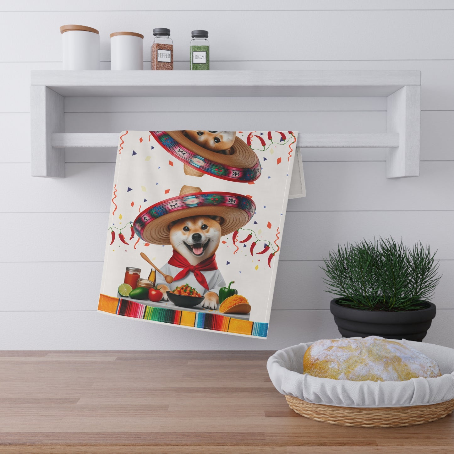 Shiba Inu Fiesta Tea towel