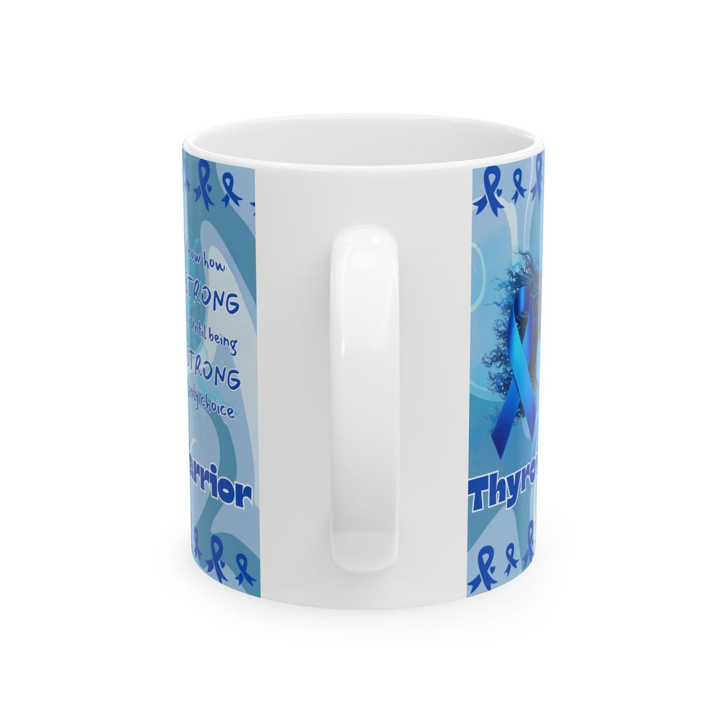 Thyroid Warrior- Thyroid Awareness- We are stong Ceramic Mug 11oz Dragon Courage