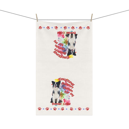 Emotional Support Human for my Border Collie tea towel