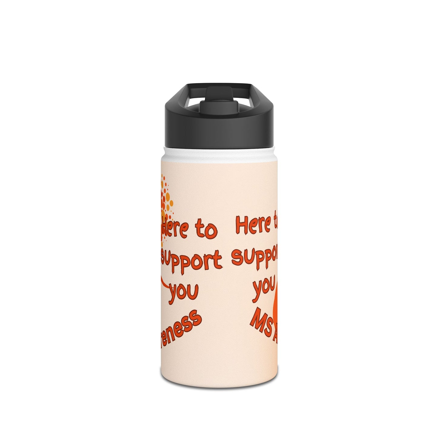 MS Awareness German Shepherd "Here to support you" Stainless Steel Water Bottle, Standard Lid