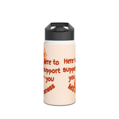 MS Awareness German Shepherd "Here to support you" Stainless Steel Water Bottle, Standard Lid
