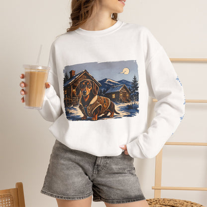 Smooth Coat Dachshund Smoky Mountain Christmas Sweatshirt