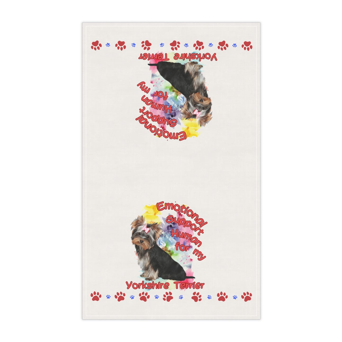 Emotional Support Human Yorkshire Terrier Tea Towels | Perfect for Dog Lovers | Unique Kitchen Decor