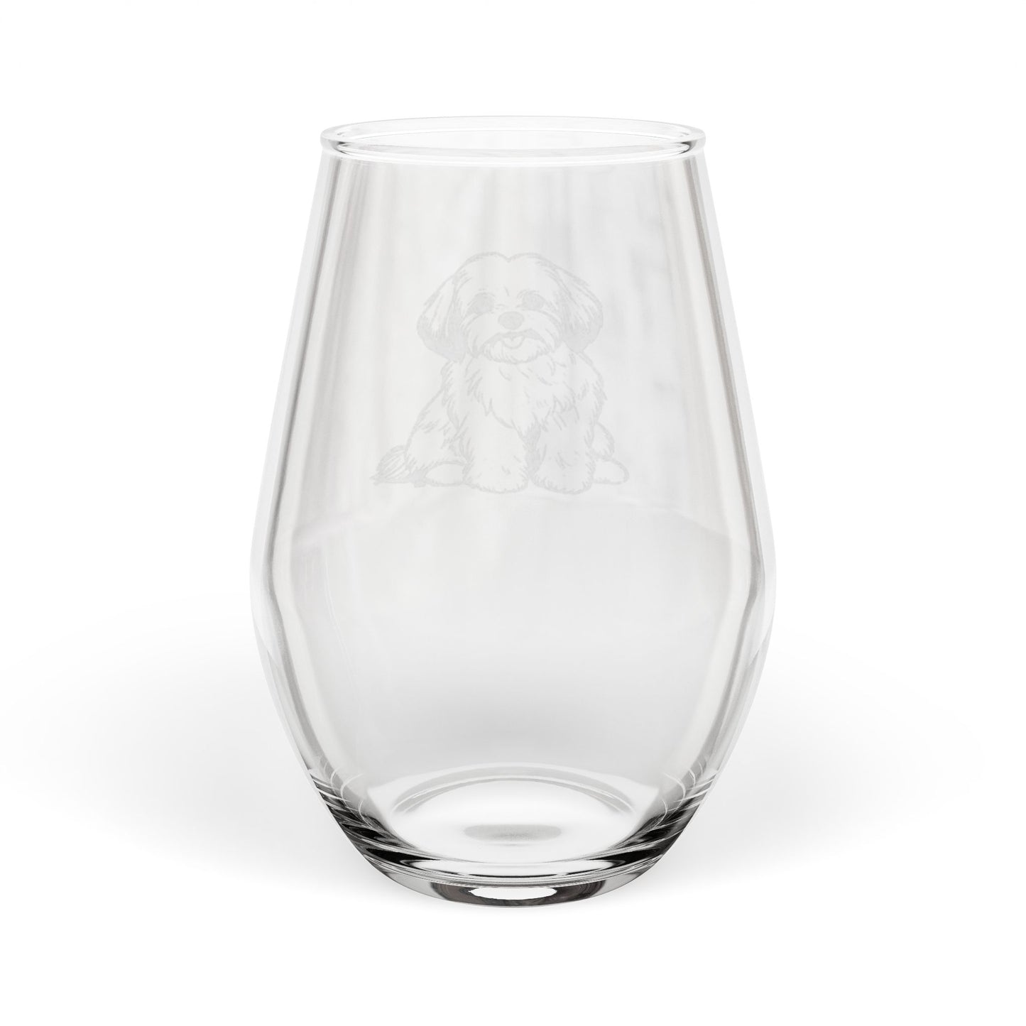 Maltese Sketch and Serve Engraved Stemless Wineglass