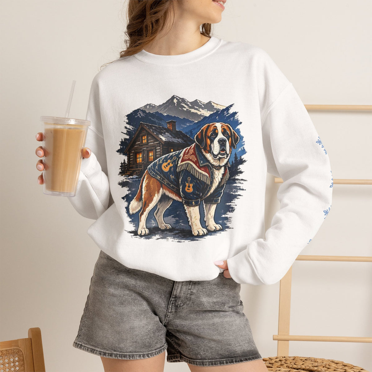 Saint Bernard Smoky Mountain Christmas Sweatshirt