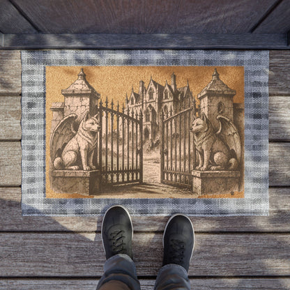 Shiba Inu Gargoyle Angel Gothic Protector Welcome Mat