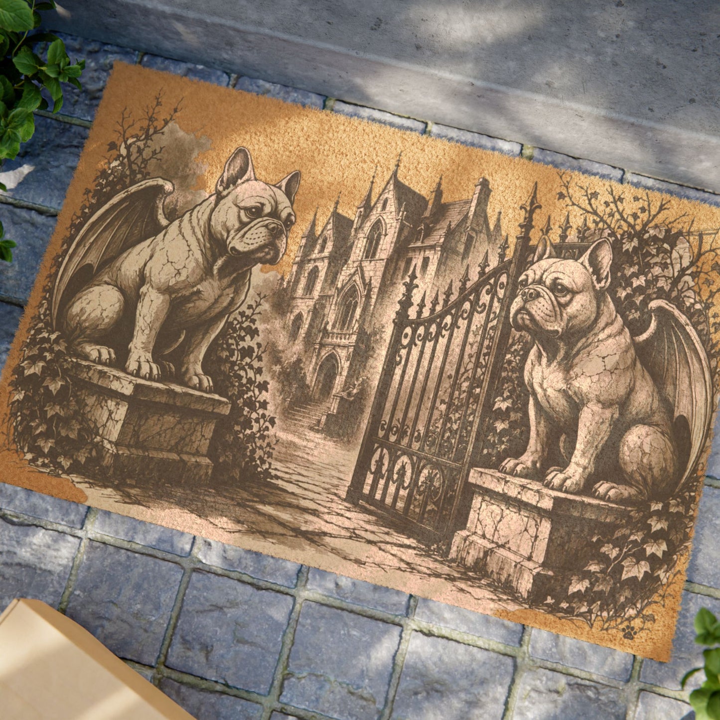 French Bulldog Gargoyle Angel Gothic Protector Welcome Mat