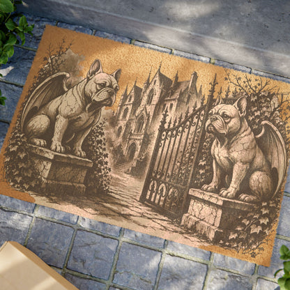French Bulldog Gargoyle Angel Gothic Protector Welcome Mat