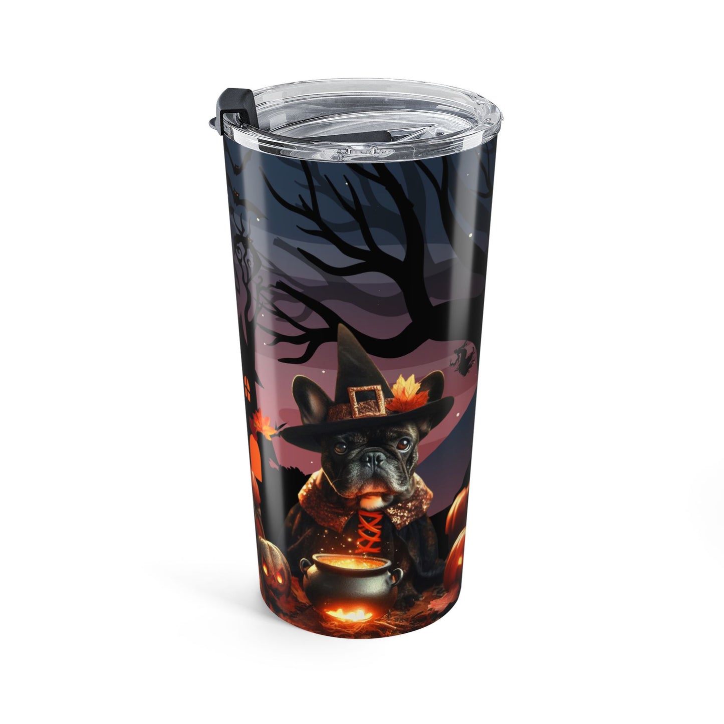 Enchanting French Bulldog Witch Art on Insulated Tumbler - Perfect Halloween Gift, 20 oz