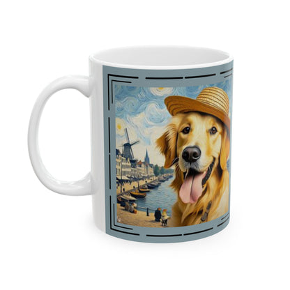 Golden Retriever Van Gogh Ceramic Mug 11oz