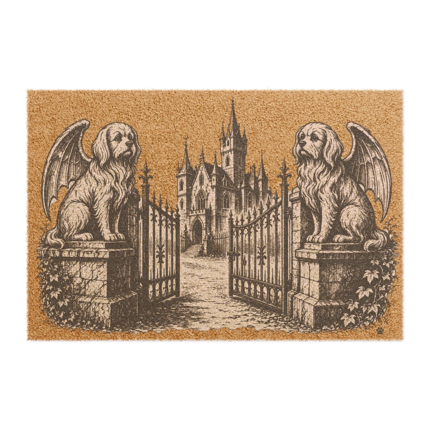 Maltese Gargoyle Angel Gothic Protector Welcome Mat