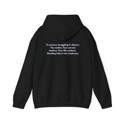 Healing at Both Ends of the Leash™ – Veterans Day Support Unisex Heavy Blend Hooded Sweatshirt