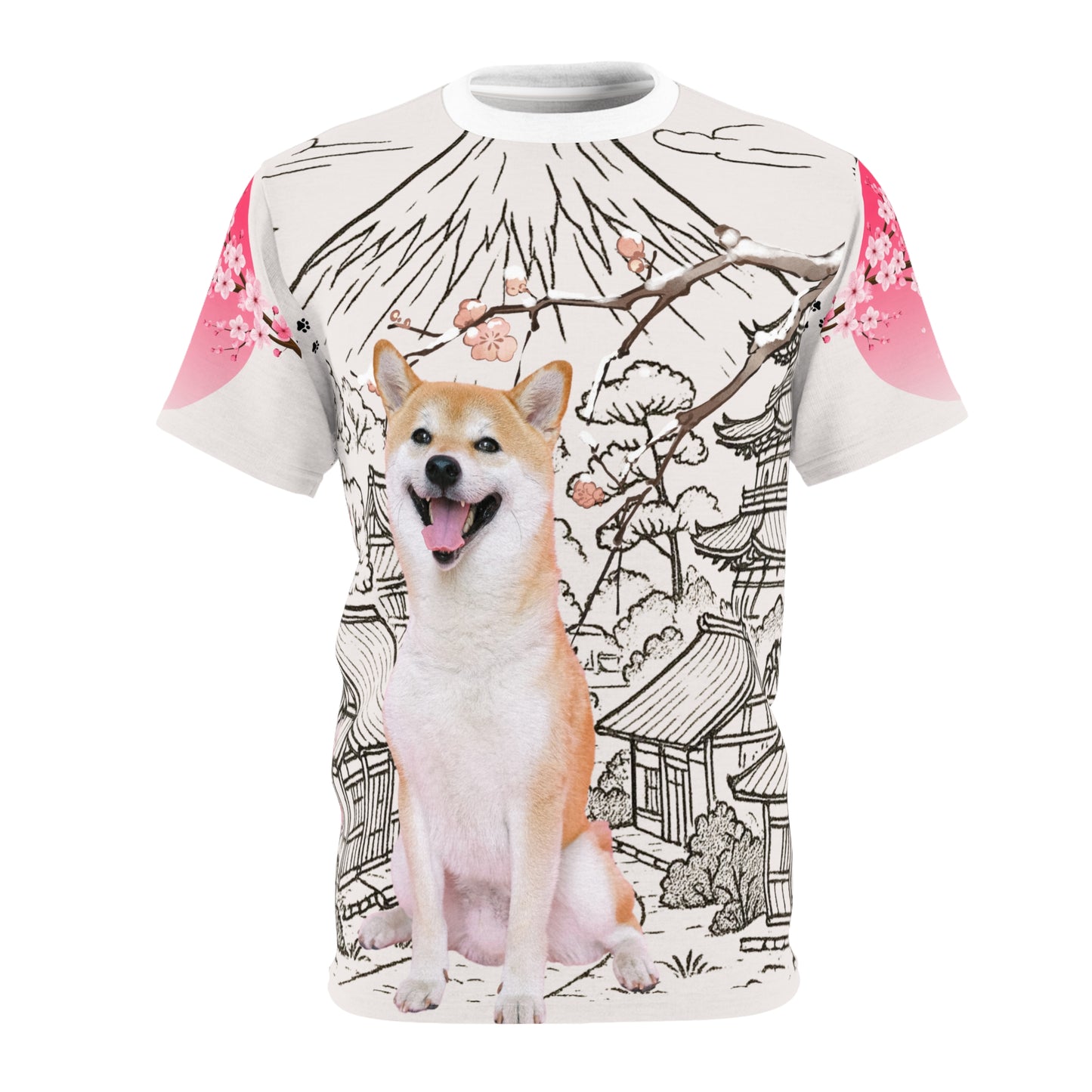 Shiba Inu Cherry Blossom  Unisex Tee
