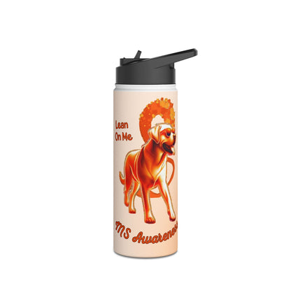 Labrador Retriever "Lean on Me" MS Awareness Stainless Steel Water Bottle