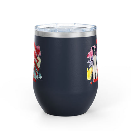 Emotional Support Human for my Border Collie Wine Tumbler