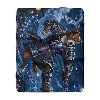 Scorpio Pitbull Warrior Sherpa Blanket