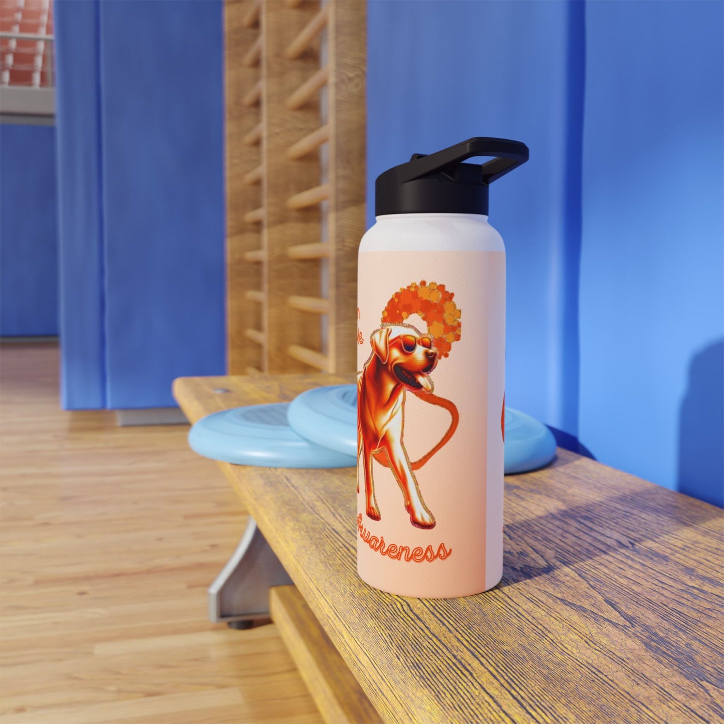 Labrador Retriever "Lean on Me" MS Awareness Stainless Steel Water Bottle