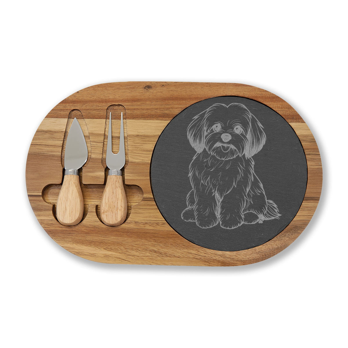 Maltese Engraved Charcuterie Board, Dog Lover Cheese Board & Serving Platter
