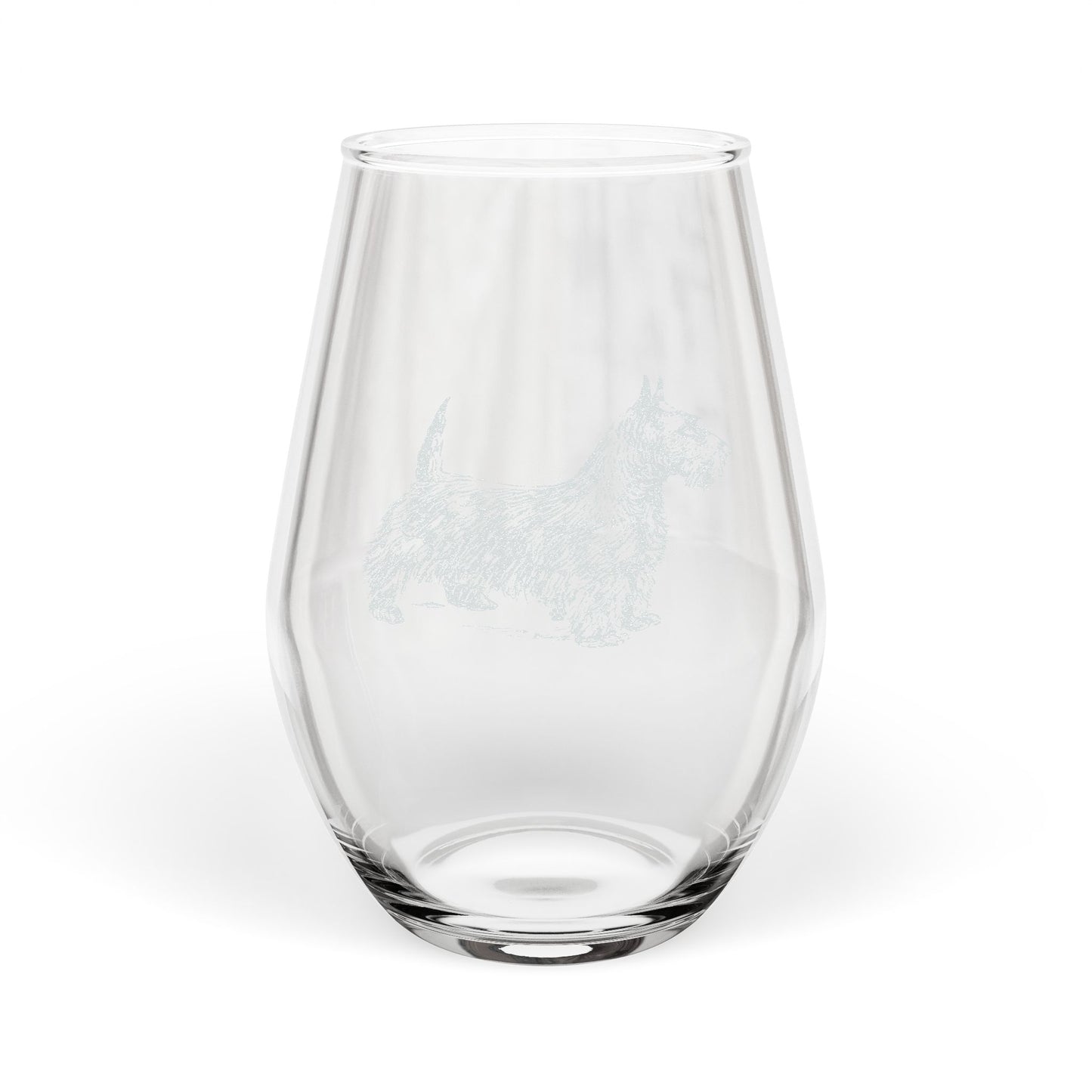 Scottish Terrier Sketch and Serve Engraved Stemless Wineglass
