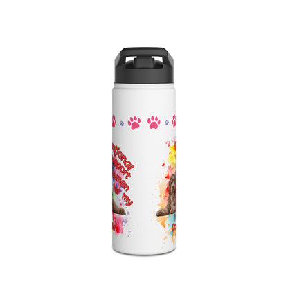 Emotional Support Human for my Doodle Dog Sports Water Bottle