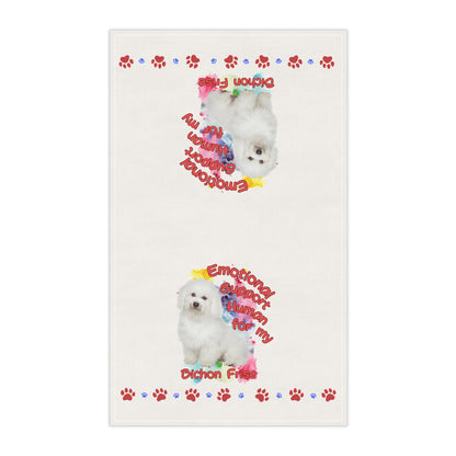 Emotional Support Human for my Bichon Frise Tea Towel