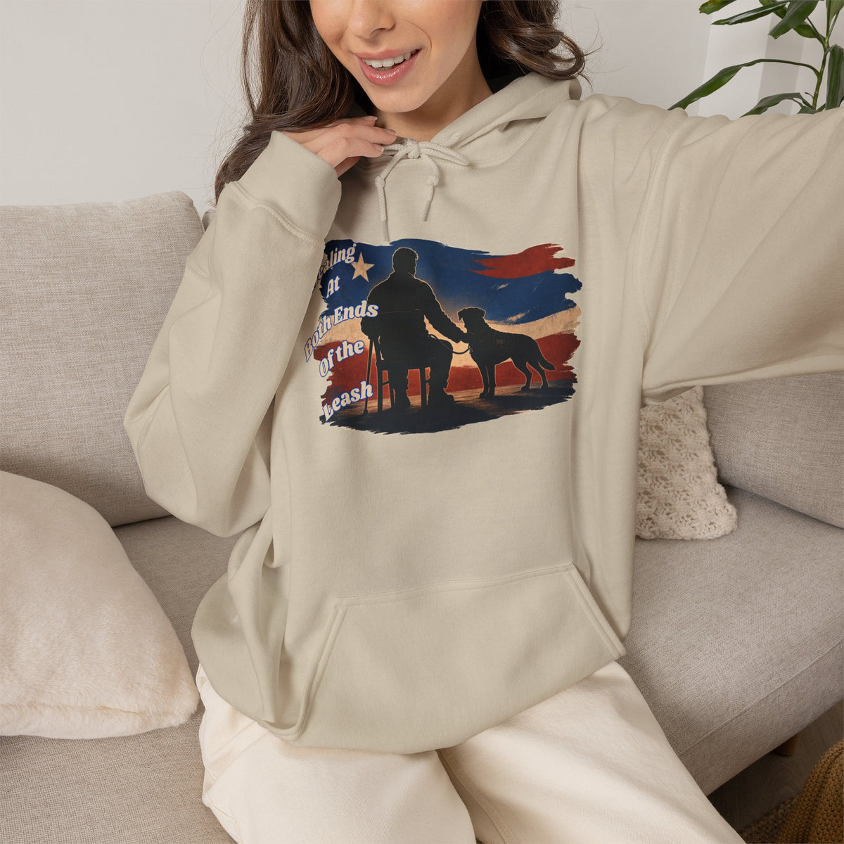Healing at Both Ends of the Leash™ – Veterans Day Support Unisex Heavy Blend Hooded Sweatshirt