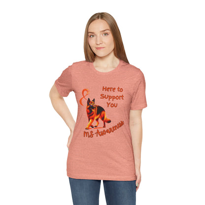 MS Awareness German Shepherd Orange Ribbon Support Design T-shirt.
