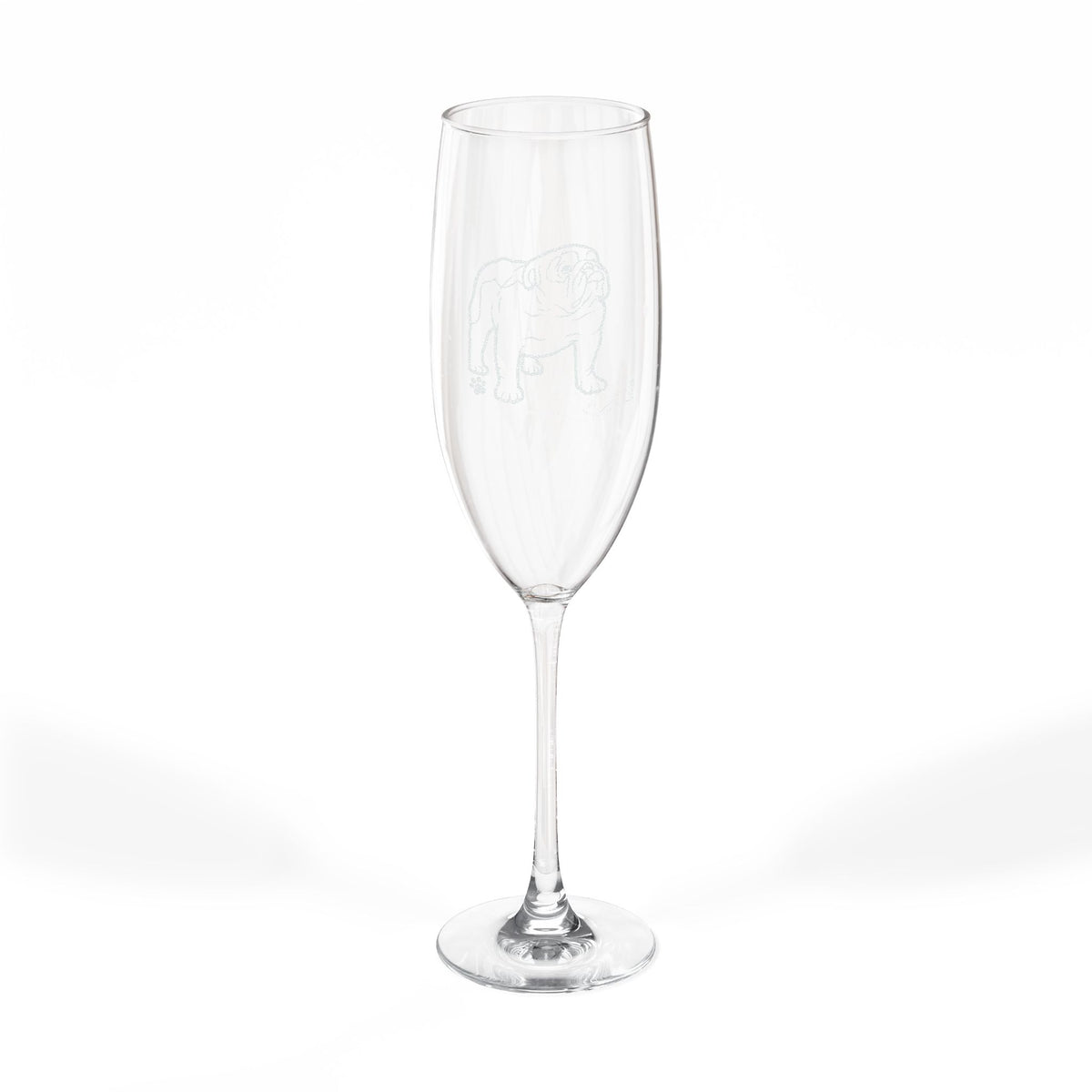 Engraved American Bulldog Champagne Flute — 8 oz Elegant Toast Glass