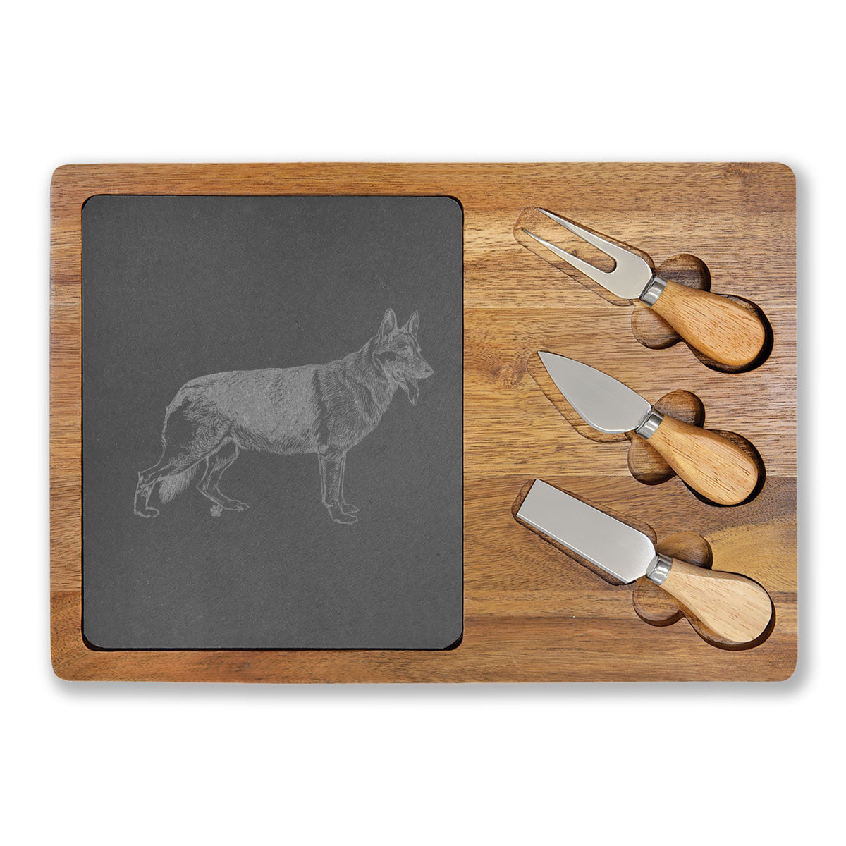 German Shepherd Engraved Charcuterie Board, Dog Lover Cheese Board & Serving Platter