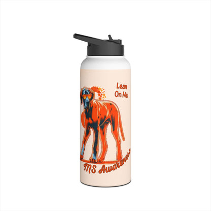 Great Dane "Lean on Me" MS Awareness Stainless Steel Water Bottle